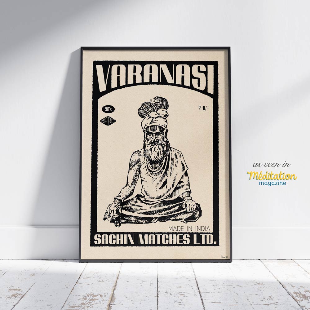 Varanasi poster of a Saddhu | Indian Vintage Poster by Shree x The Great Indian Decor | Limited Edition