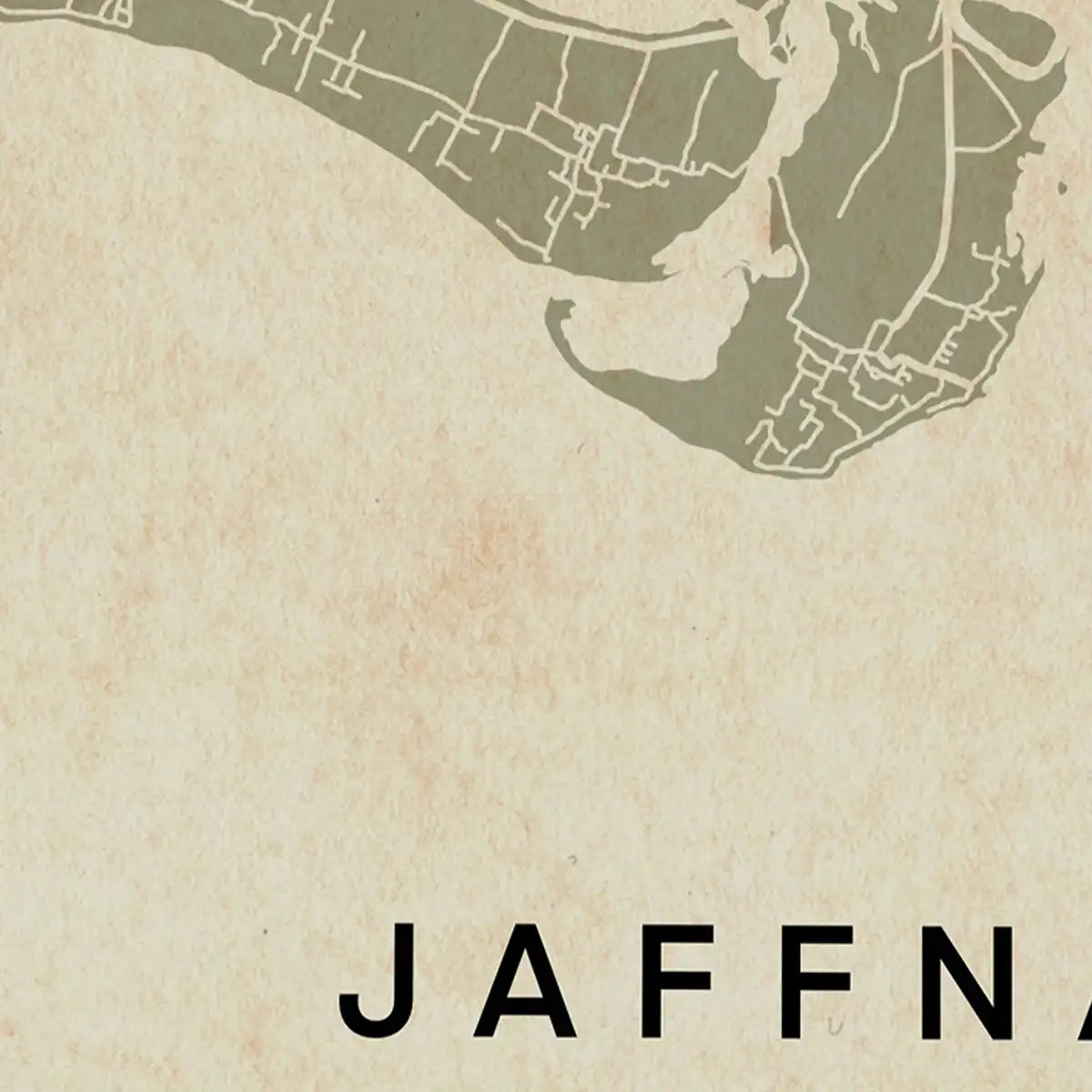Close-up of the Jaffna map poster