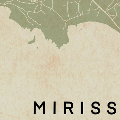 Close-up of the Mirissa map poster