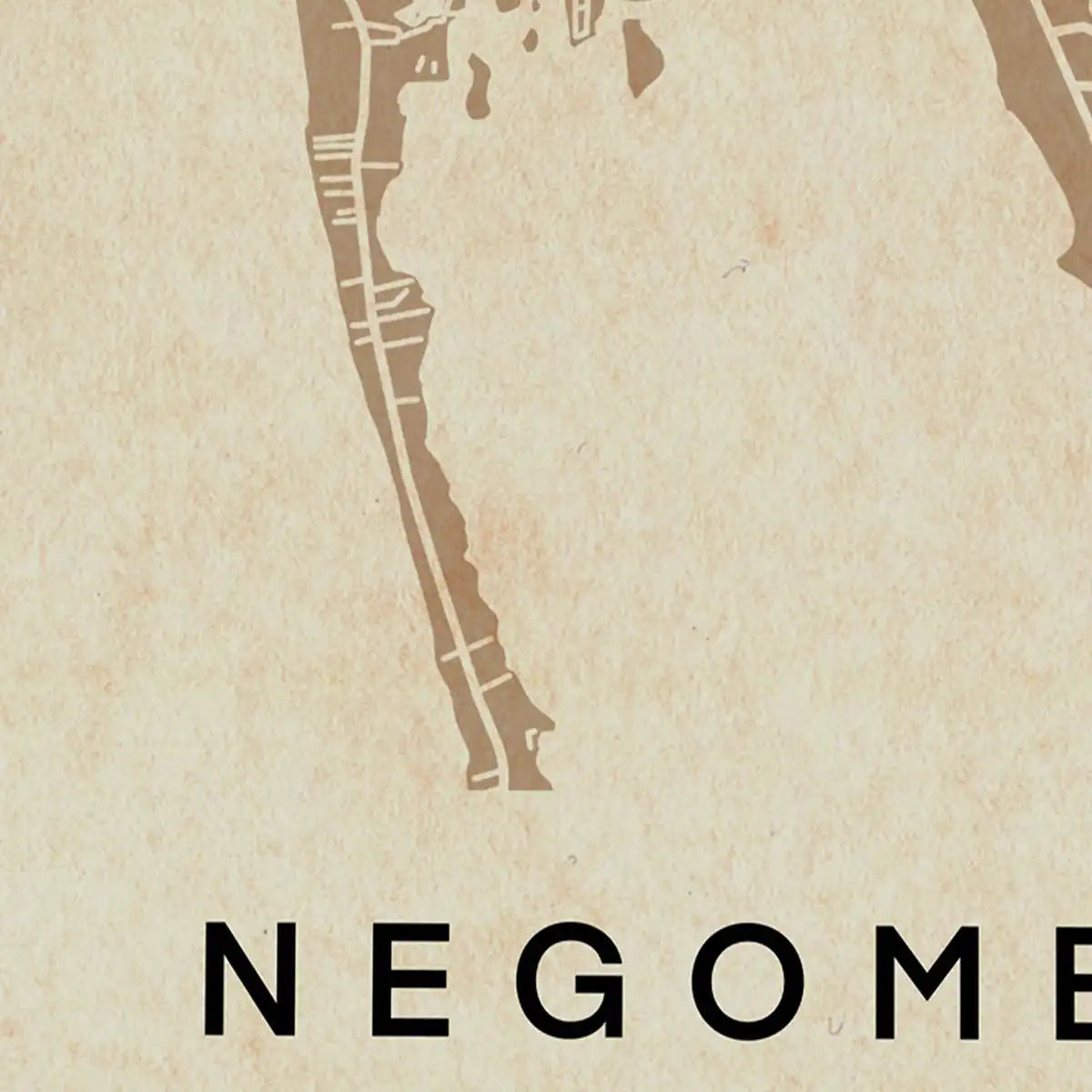 Close-up of the Negombo map poster