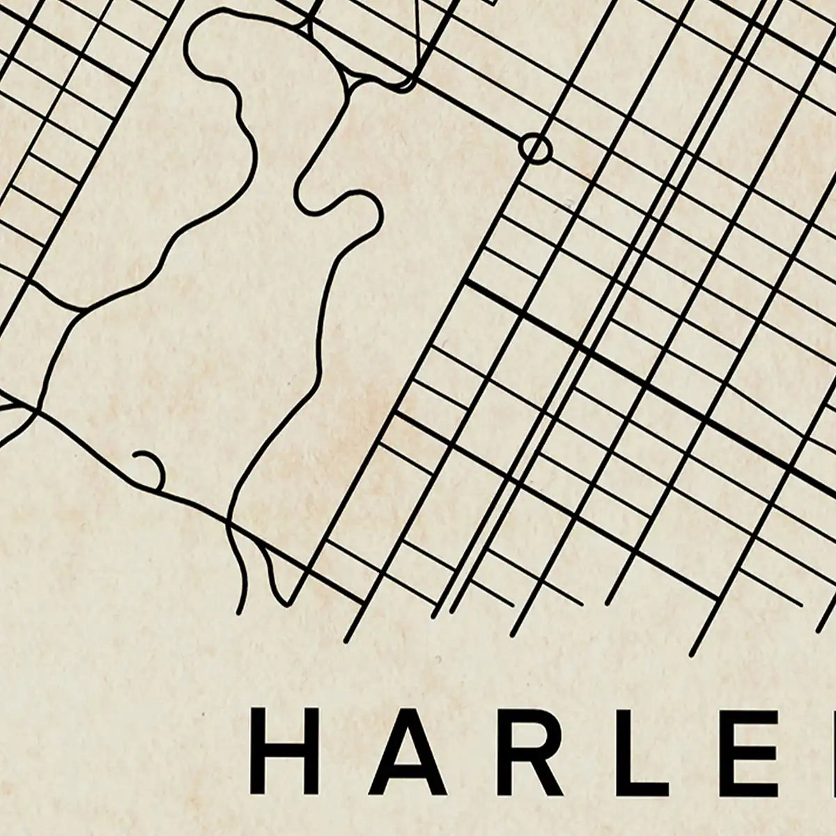 Close-up of the Harlem map poster