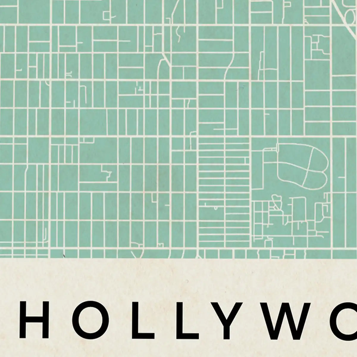 Close-up of the Hollywood map poster