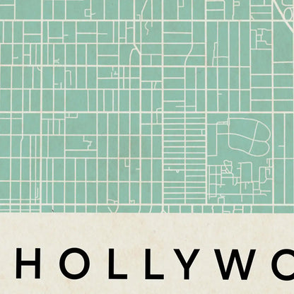 Close-up of the Hollywood map poster