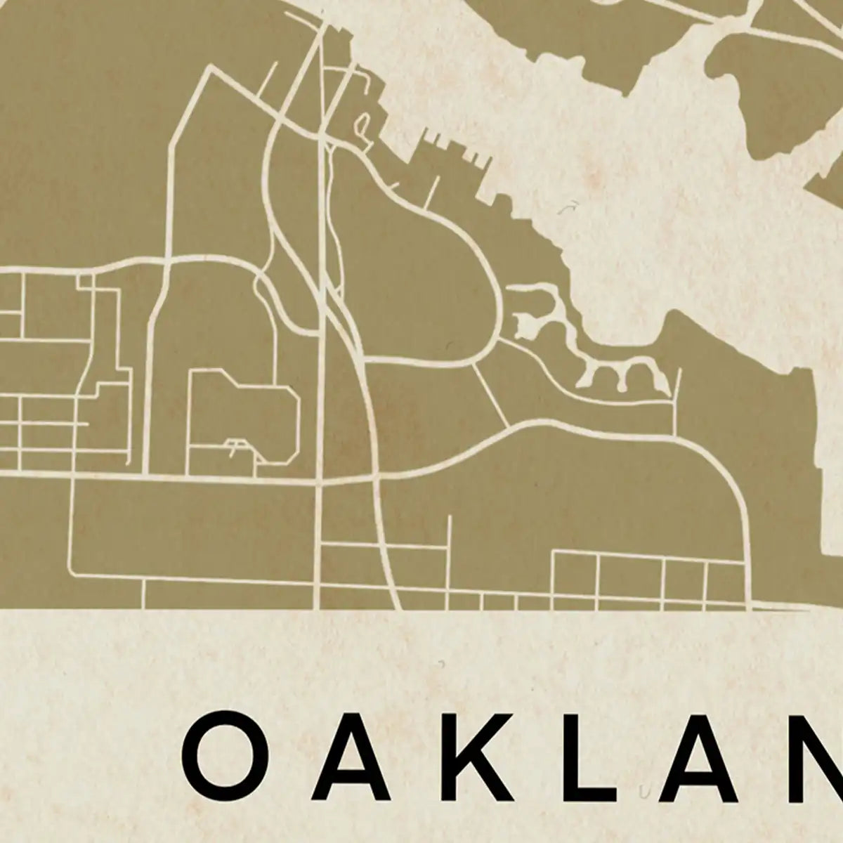 Close-up of the Oakland map poster
