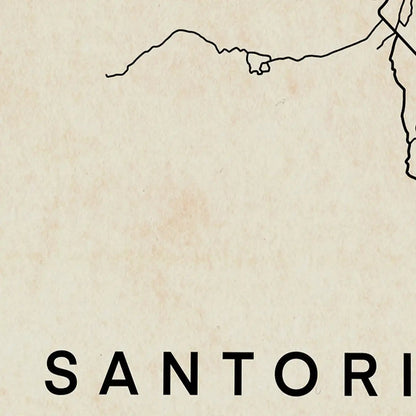 Close-up of the Santorini map poster