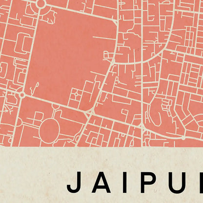 Close-up of Jaipur map poster