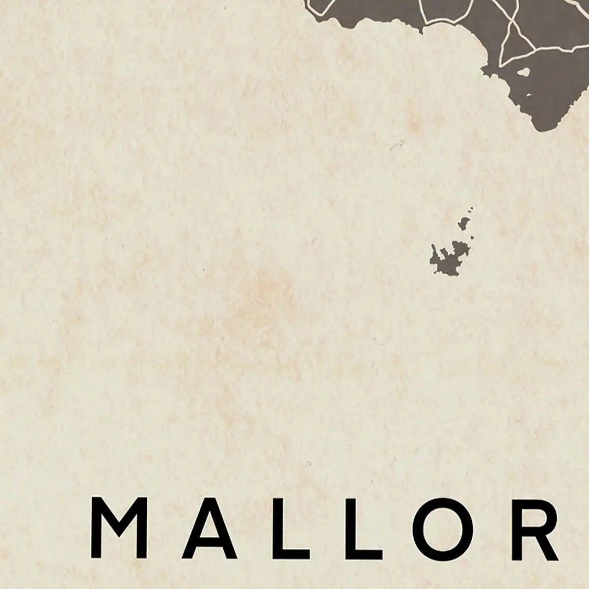 Close-up of the Mallorca map poster