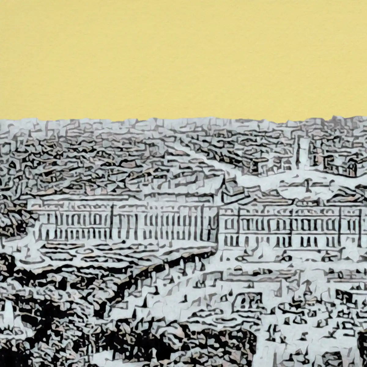 Close-up on Alecse's collector edition Versailles poster of the Castle and gardens