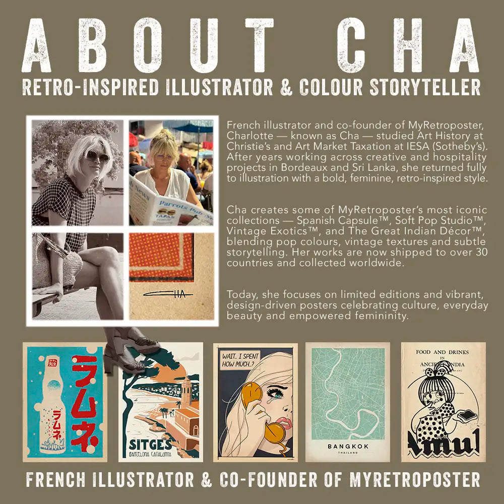About Cha, Retro-Inspired Illustrator & Colour Storyteller