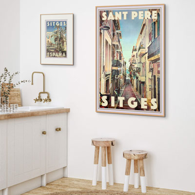 2 Travel posters that bring a sense of place in an Airbnb decor