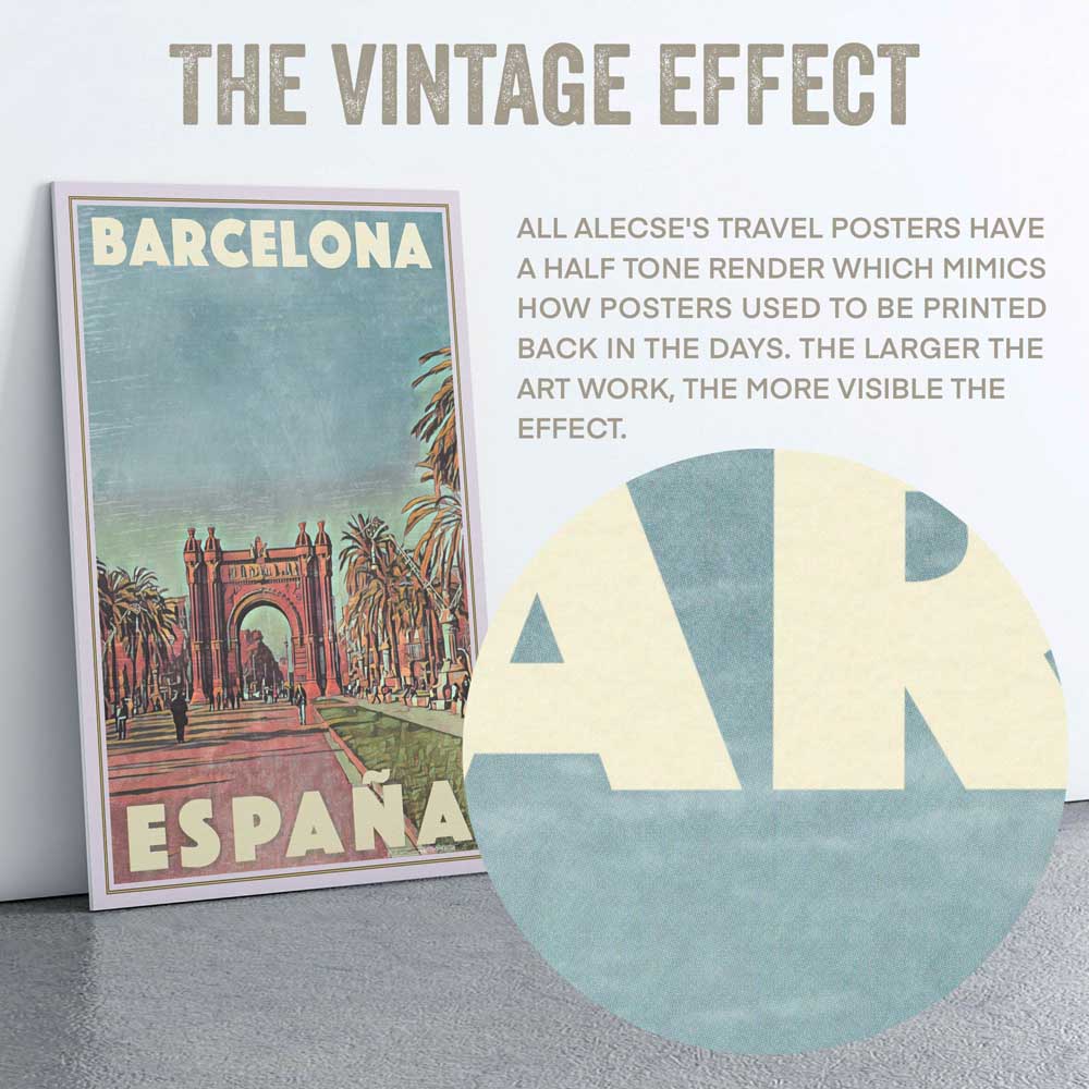 Detail of Alecse's half-tone render on the limited edition Barcelona Poster