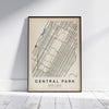 Central Park NY Map poster by Cha, The Wanderer Maps™, limited edition Black and White