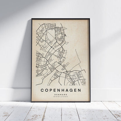 Póster del Mapa de Copenhague