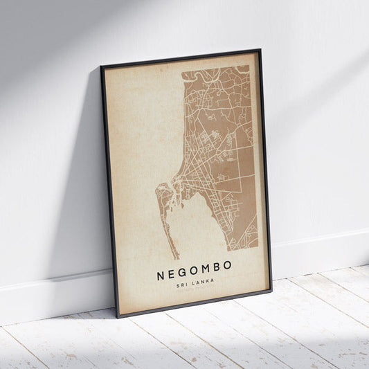 Negombo Map Art Print by Cha, The Wanderer Maps™