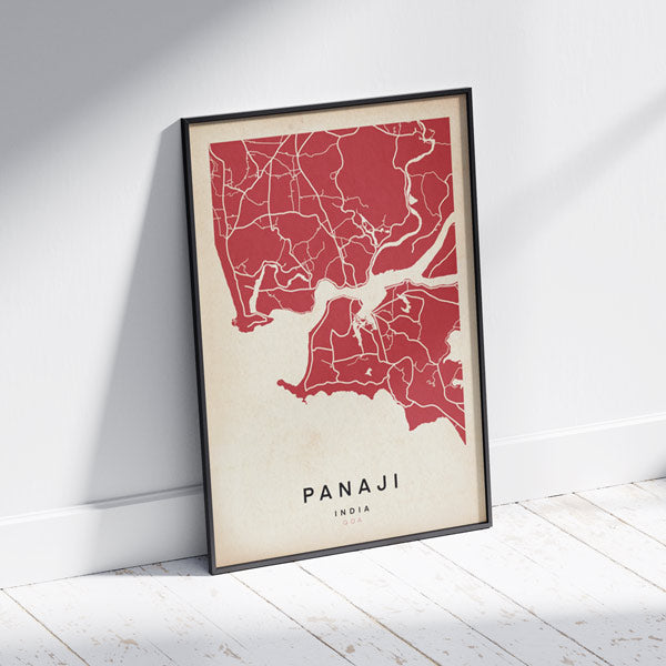 Retro Map of Goa Panaji by Cha, limited edition