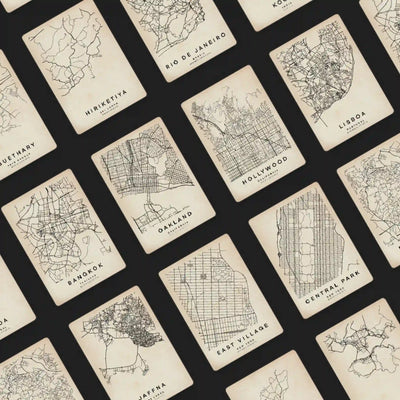 Monochromatic and Duotone Retro City Map Poster Collection by The Wanderer Maps x Cha