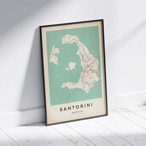 Retro Santorini poster by Cha, limited edition