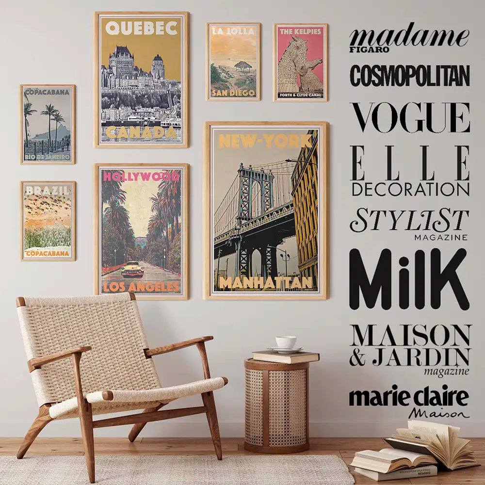 MyRetroposter vintage travel posters featured in Vogue, ELLE Decoration, Cosmopolitan, Milk, Stylist and other international magazines