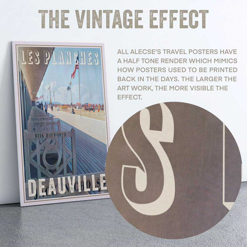 Macro of the top title letters showcasing Alecse’s signature half-tone render style with a focus on Deauville