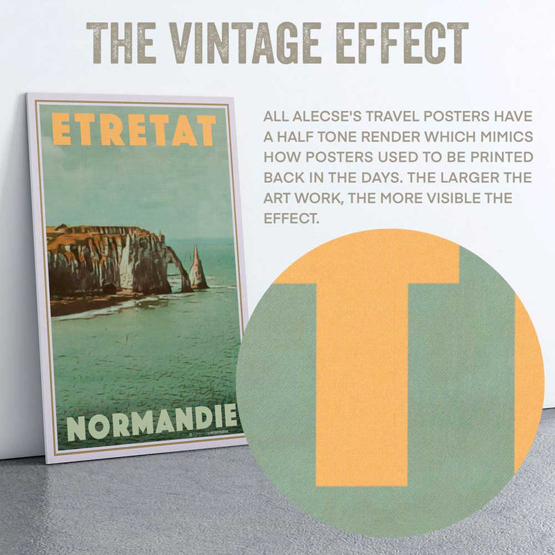 Macro Detail of 'Cliffs' Etretat Poster Showing Half-Tone Effect