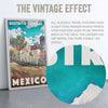 Macro view of the Mexico City Travel Poster near the top title letters highlighting Alecse’s signature half-tone render