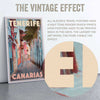 Macro view of the poster’s half-tone texture – Featuring Alecse’s vintage-inspired half-tone render that adds depth and texture to this Tenerife travel poster