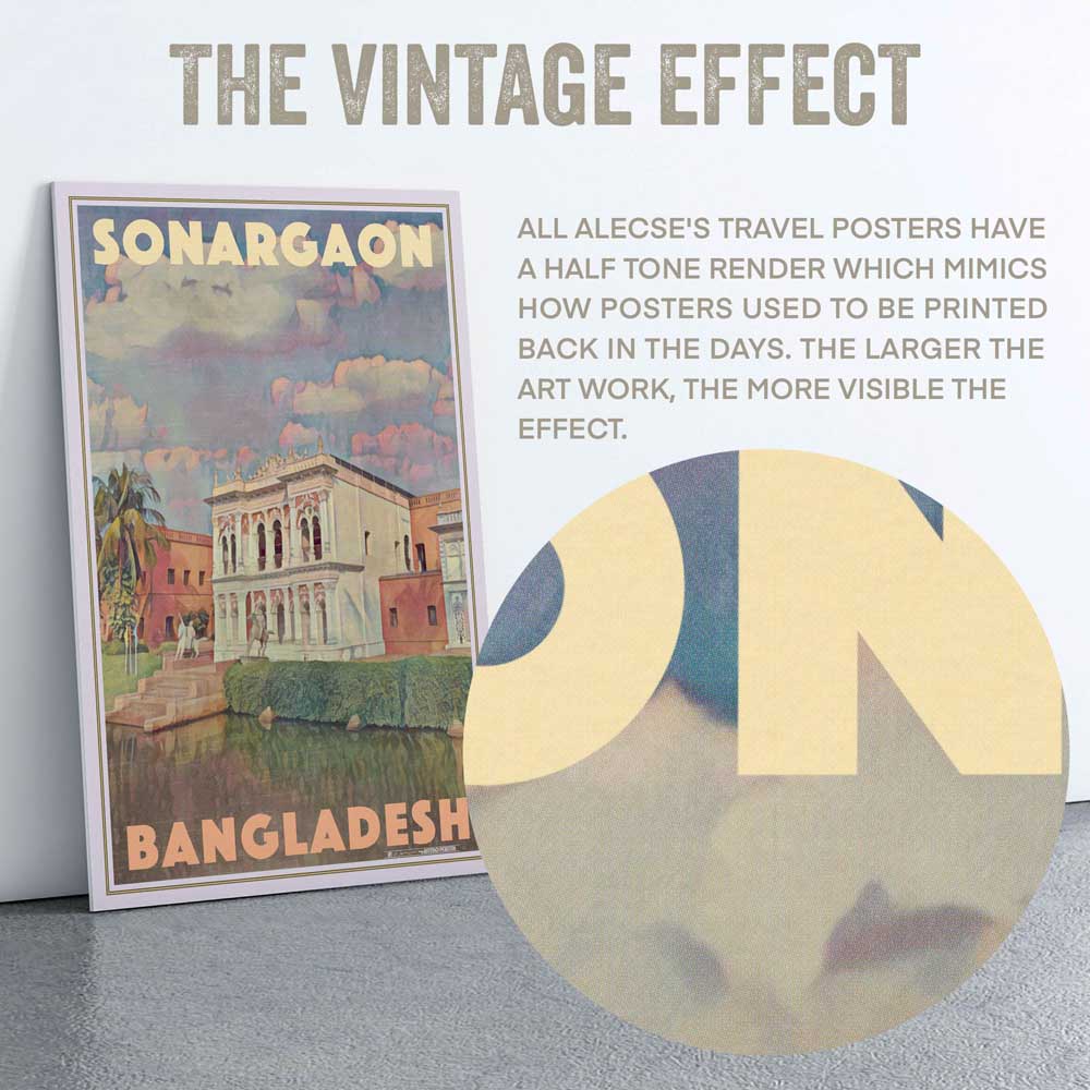 Detailed macro view near the poster’s title, emphasizing Alecse’s signature half-tone render style