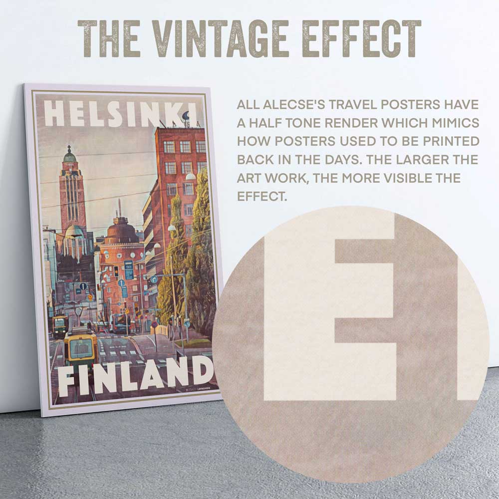 Close-up of the halftone in Alecse's Helsinki Poster of Finland