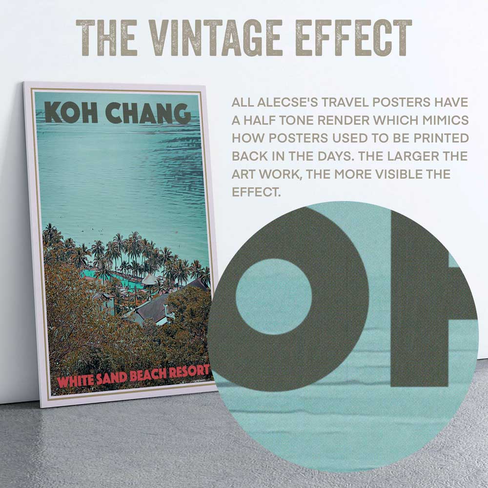 Close-up of the halftone effect in Alecse's Koh Chang poster
