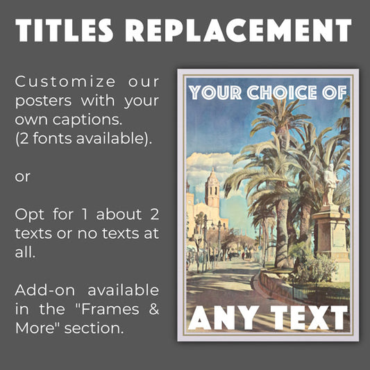 Personalize the titles of Alecse's Travel Posters