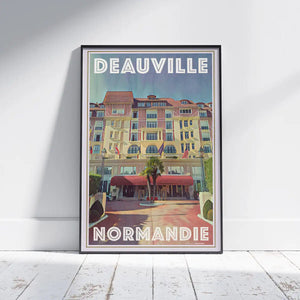 Vintage Royal Deauville poster depicting the iconic seaside hotel in Deauville, Normandy, France, limited edition travel art print