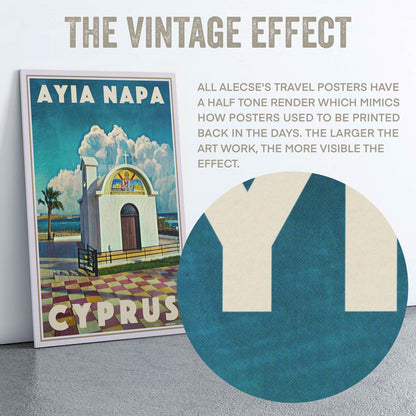 Macro shot of the print’s halftone texture, displaying Alecse’s signature vintage-inspired rendering