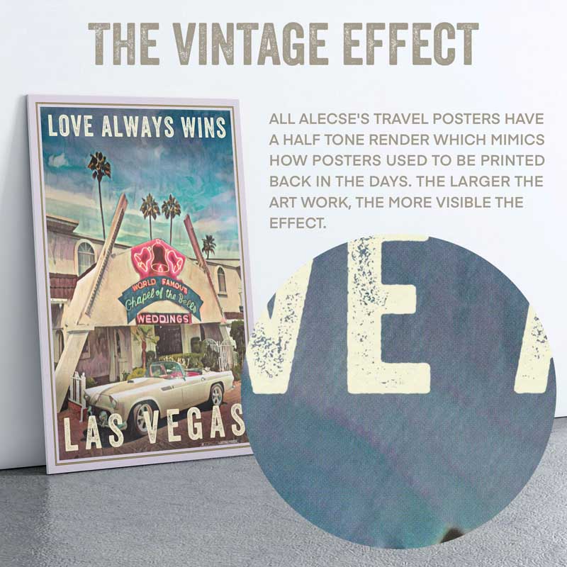 Close-up of the half-tone effect in the Las Vegas Wedding Poster by Alecse