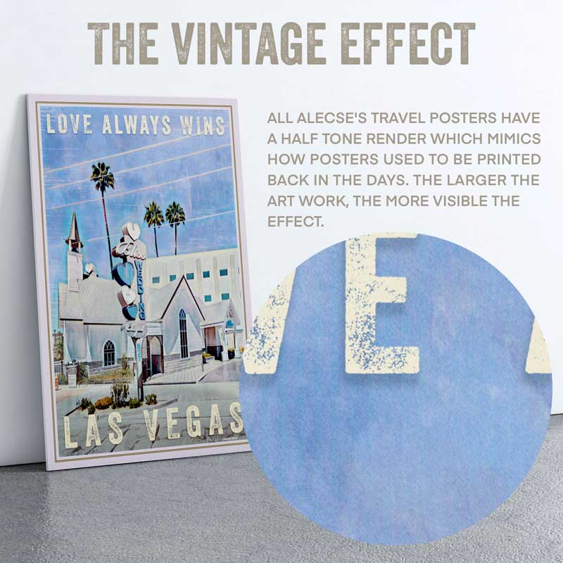 Close-up of the half-tone effect in the Las Vegas poster