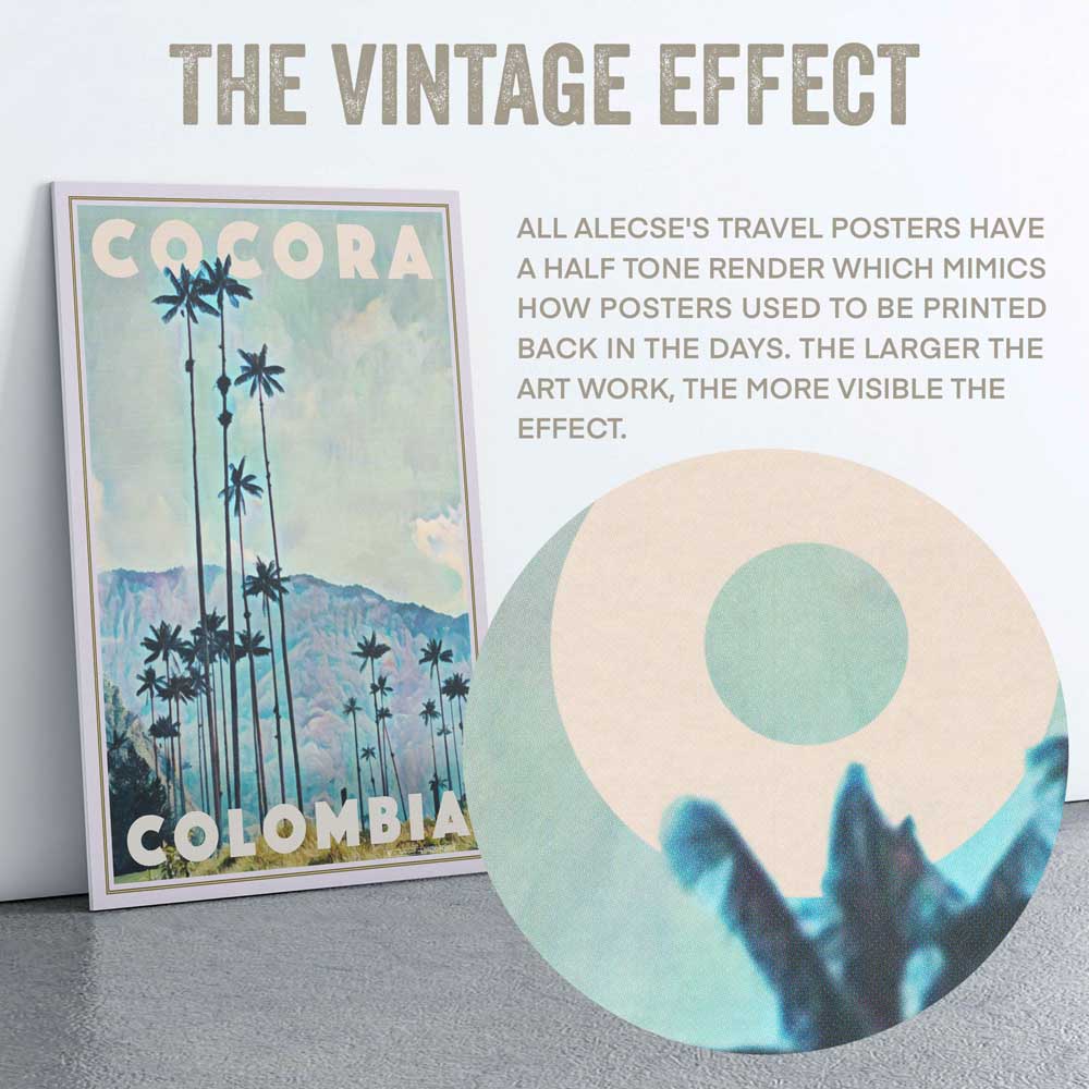 Art Detail of Colombia Cocora Poster - Half-Tone Texture by Alecse