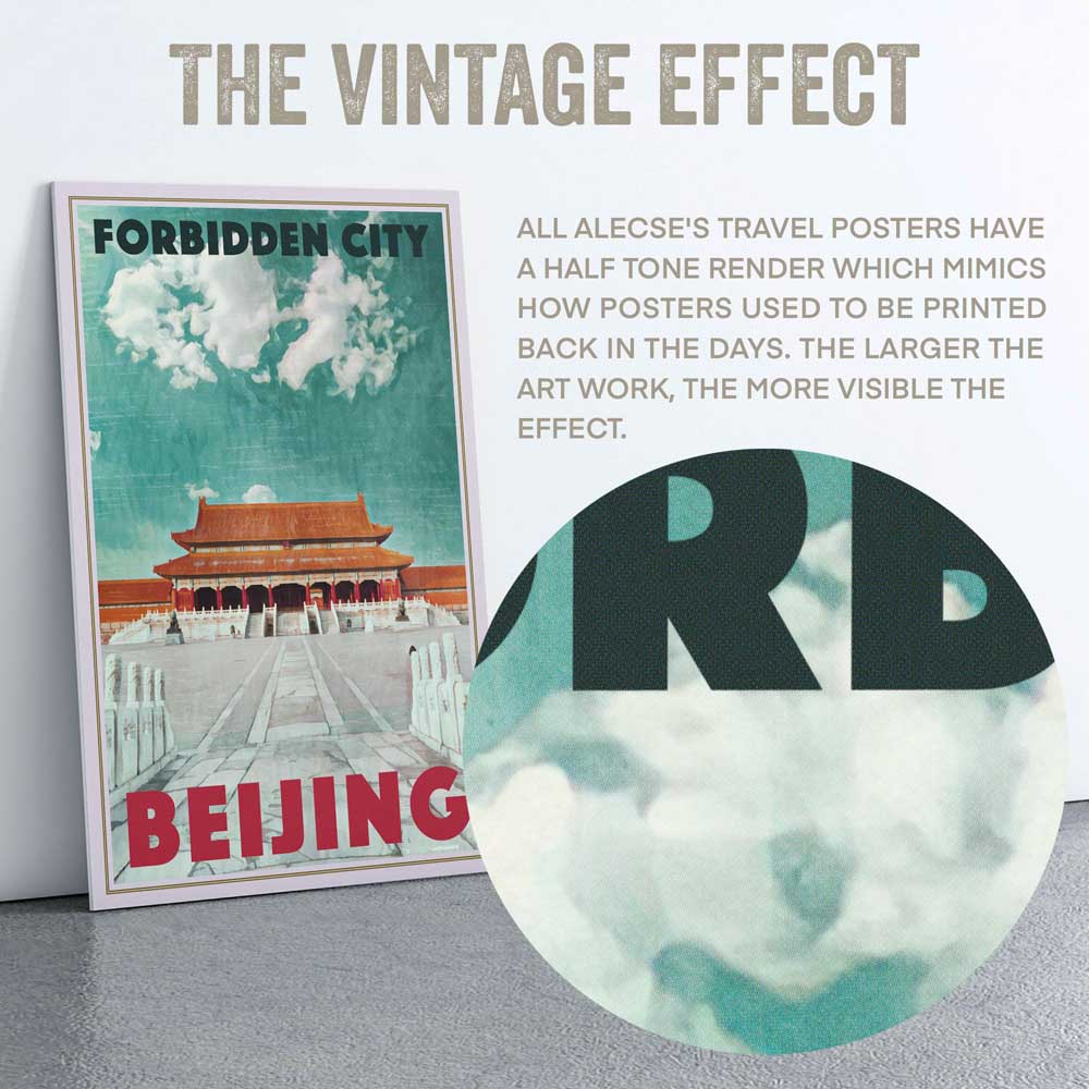 Alecse's signature style captured in the Forbidden City poster with a macro view of the half-tone details