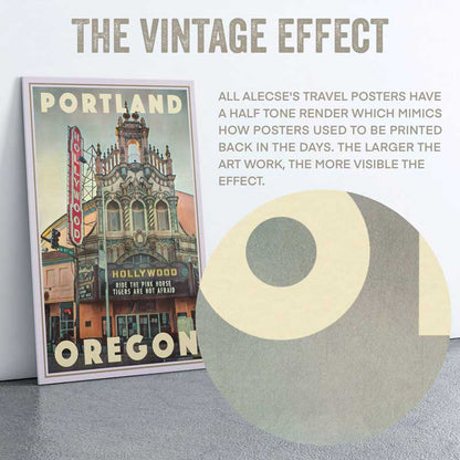 Close-up of the half-tone effect in the Portland poster by Alecse