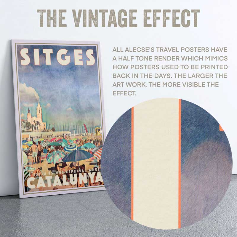 Close-up of the half-tone render in the poster of Sitges Estiu by Alecse