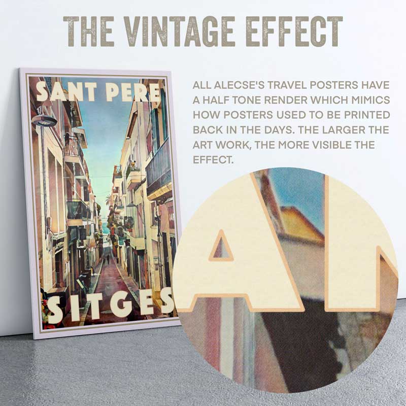 Close-up of the half-tone effect in the Sitges poster by Alecse