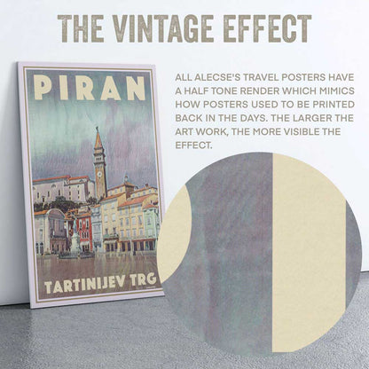 Closeup of the halftone render in Alecse's Piran poster of Slovenia