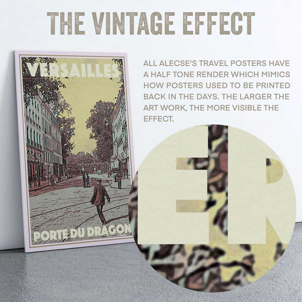 Alecse's signature half-tone technique on the Dragon's Door poster, highlighting artistic detail