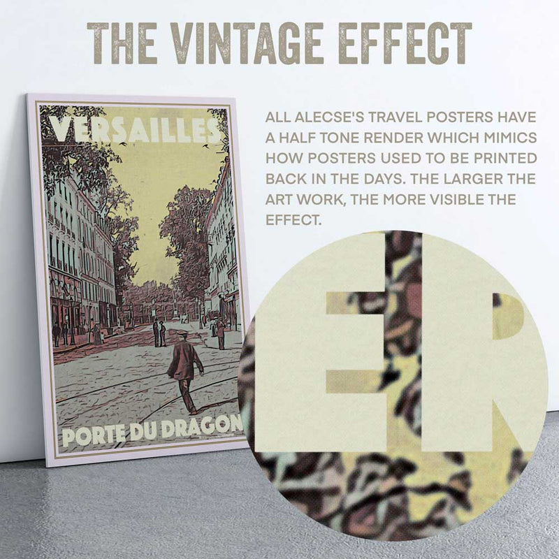 Alecse's signature half-tone technique on the Dragon's Door poster, highlighting artistic detail