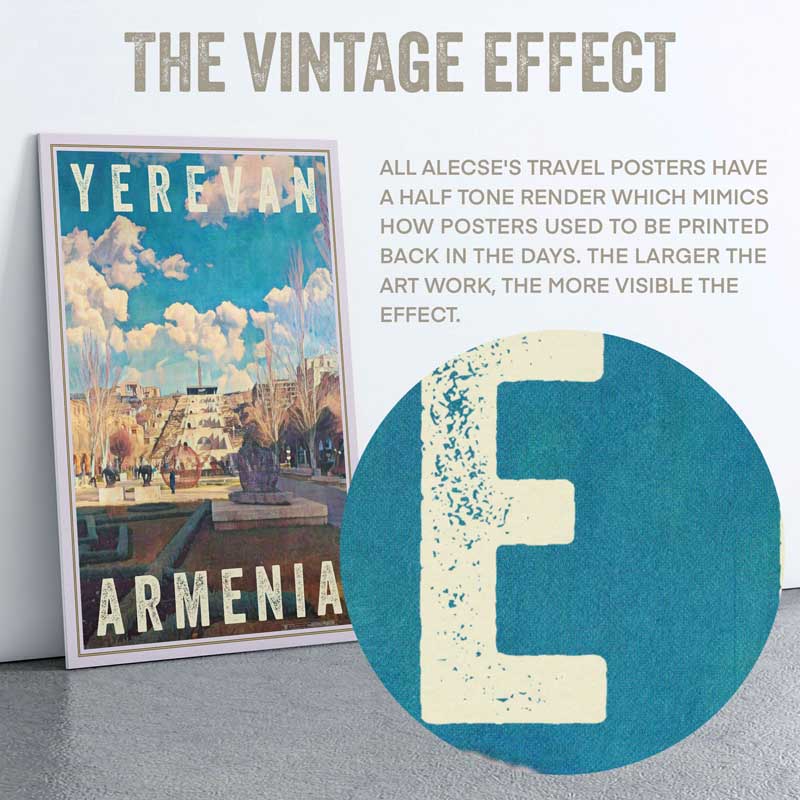 Close-up of the hal-tone effect in the Armenia poster of Yerevan by Alecse