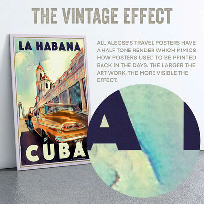 Macro of half-tone texture on Alecse’s Cuba collector edition poster.