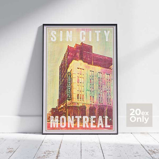 Montreal Poster Sin City by Alecse, Collector Edition Canada Travel Poster | 20ex