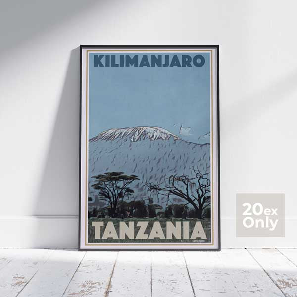 Affiche Kilimandjaro par Alecse | Édition Collector | Affiche de voyage en Tanzanie | 50ex