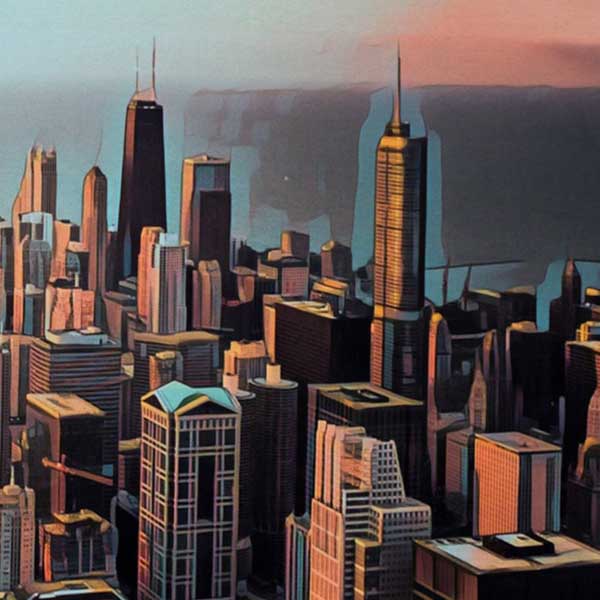 Chicago Poster Wind Stadt
