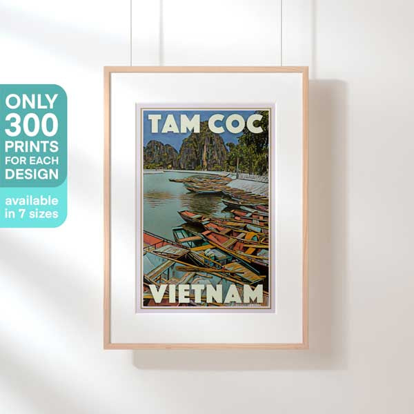 Limited Edition Vietnam Travel Poster of Tam Coc