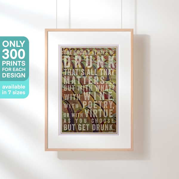 Limited Edition Wine Poster with Baudelaire's quote on wine