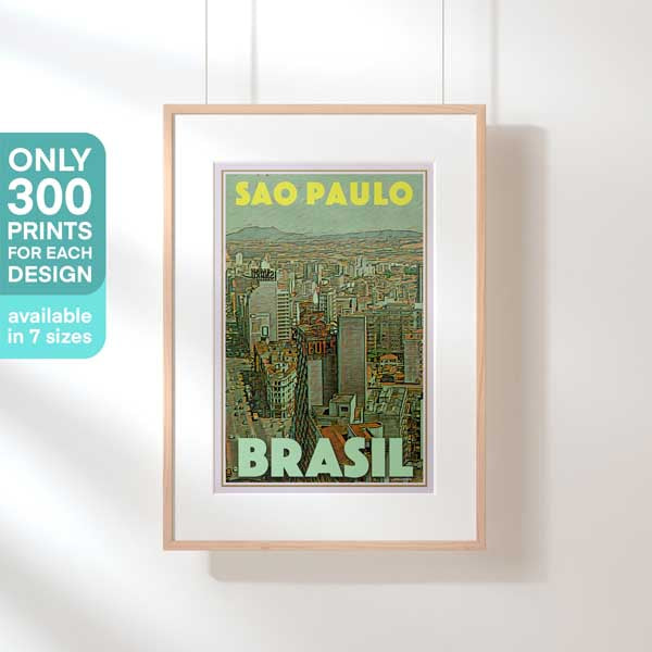 Limited Edition Sao Paulo Travel Poster in frame, 300 exclusive prints